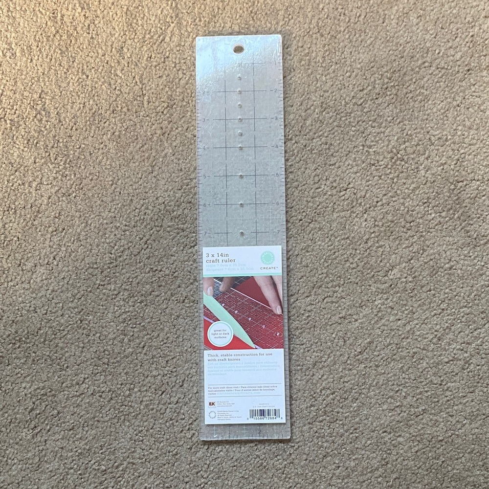 Clear 3 x 14in Craft Ruler - Transparent